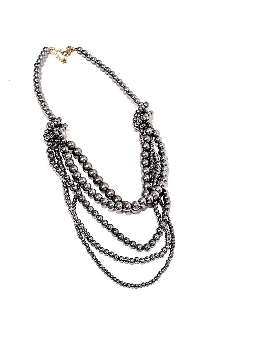 ISAAC MIZRAHI multi-strand gray pearl elegant party necklace | NEW​ - Picture 5 of 7